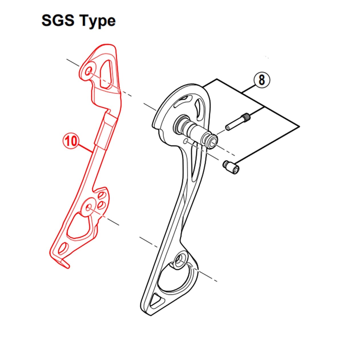 Chape de Dérailleur Arrière Interne Longue SHIMANO XT RD-M786-SGS