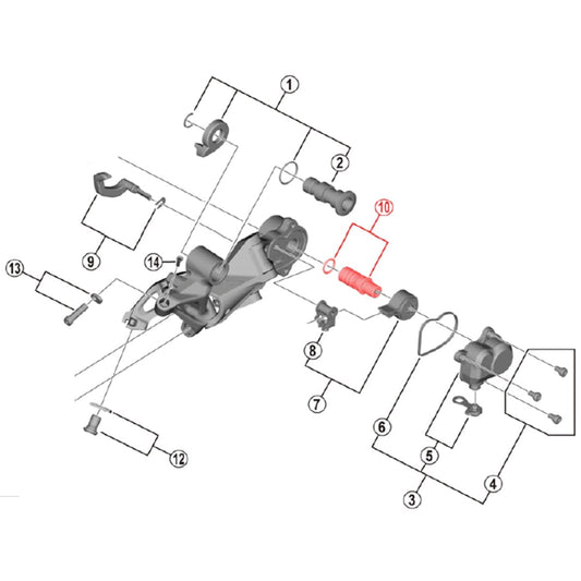 Axe de Chape et Joint de Dérailleur Arrière 11v /12 v SHIMANO XTR M9120 / M9000 / XT M8000/ SLX  M7000 #Y5PV98060