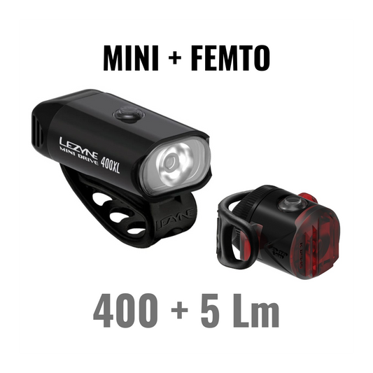 Etu- ja takavalot LEZYNE MINI DRIVE 400XL / FEMTO USB