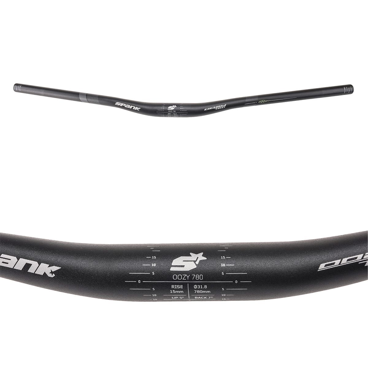 SPANK OOZY TRAIL 780 VIBROCORE Rise 15mm 780mm Musta ripustin musta