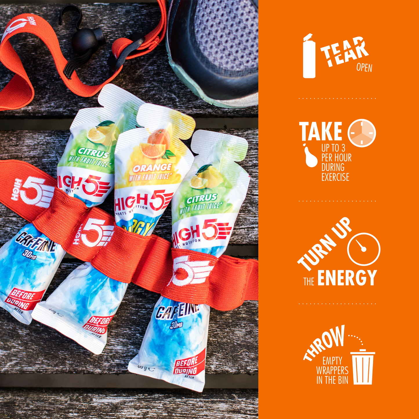 HIGH5 ENERGY GEL Aqua (66g) Oranssi