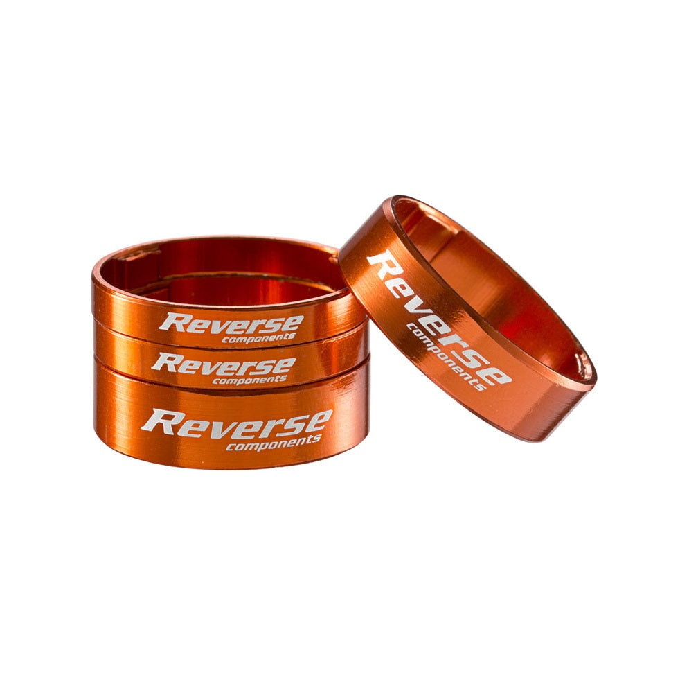 REVERSE COMPONENTS -ohjausvälilevyjen sarja, ultrakevyt alumiini, 1"1/8, oranssi