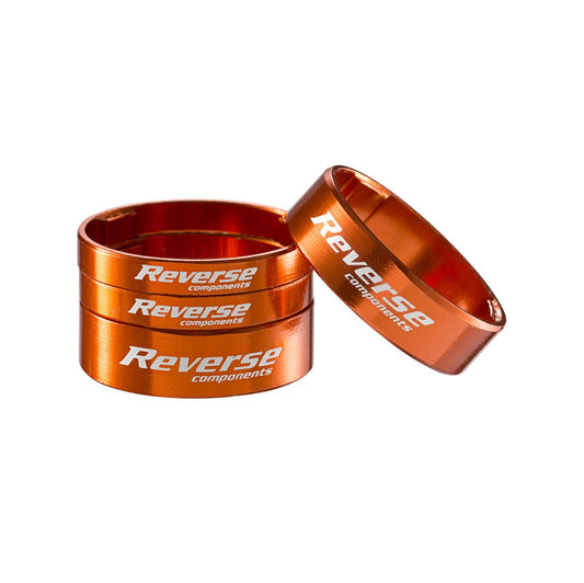 REVERSE COMPONENTS -ohjausvälilevyjen sarja, ultrakevyt alumiini, 1"1/8, oranssi