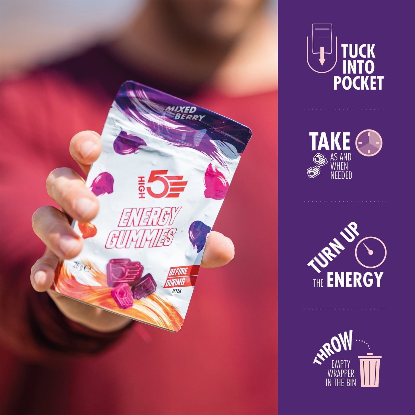 High5 TA Energy-purukumi Hedelmät Punainen
