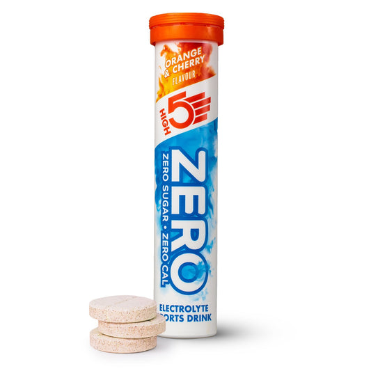 High5 ZERO Anti-Cramp -juomaputki 20 appelsiini- ja kirsikkatablettia