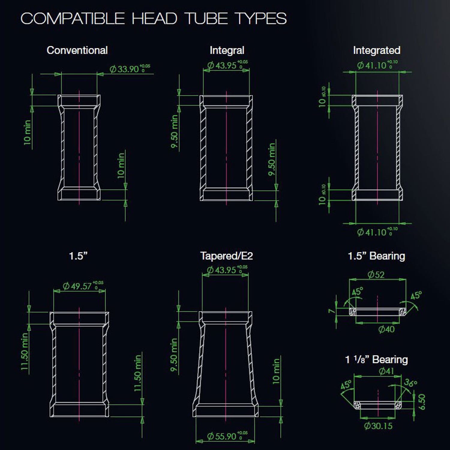 Korkea kulho HOPE PICK'N'MIX 1"1/8 ZS44 puoli-integroitu kuuloke musta
