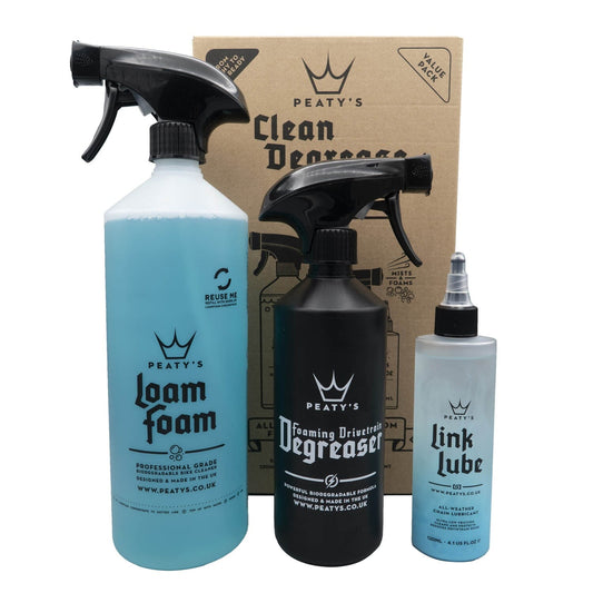 Huoltopakkaus PEATY'S WASH DEGREASE LUBRICATE STARTER PACK (käynnistyspakkaus)