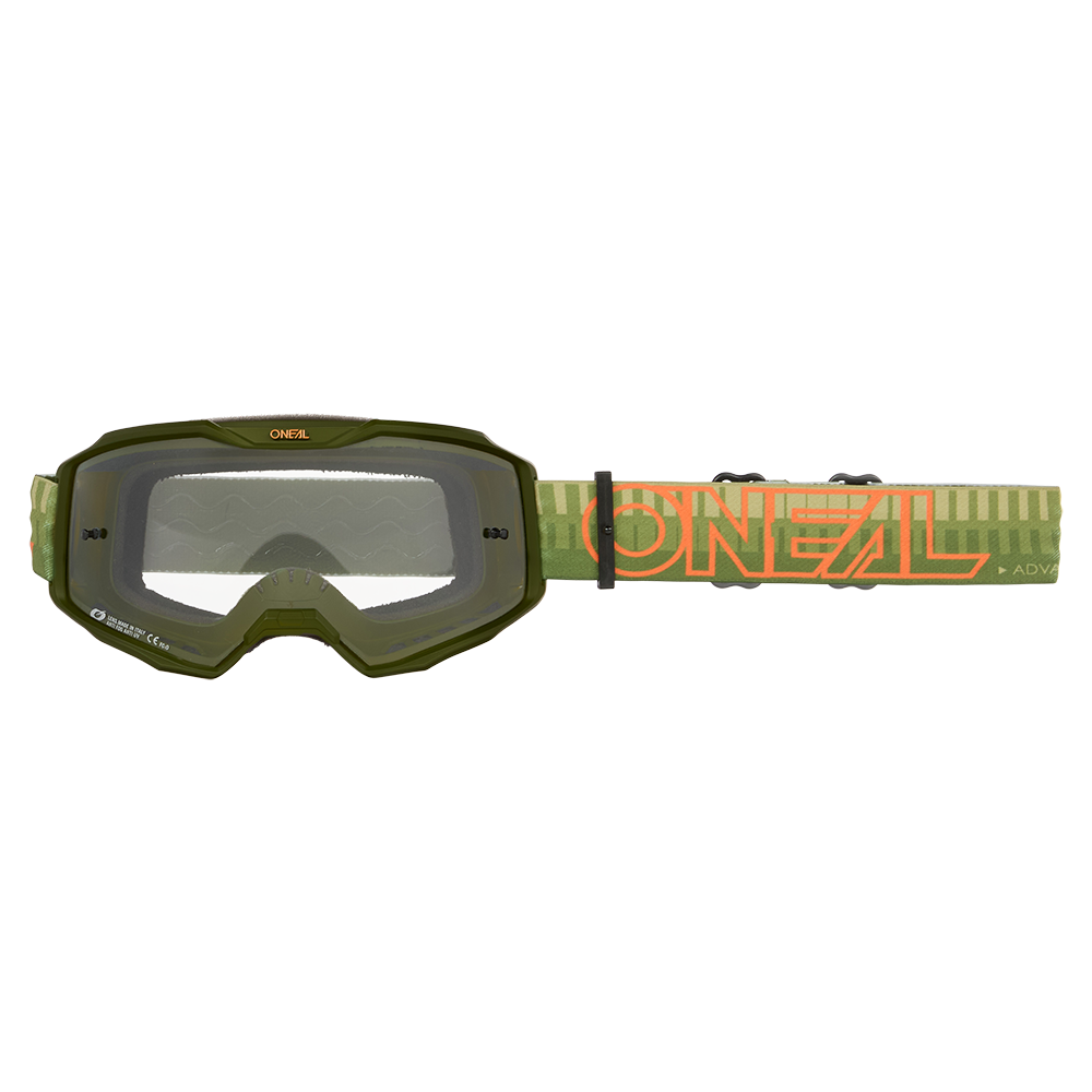 O'NEAL B-10 STRIPED naamari vihreä/oranssi kirkas kilpi