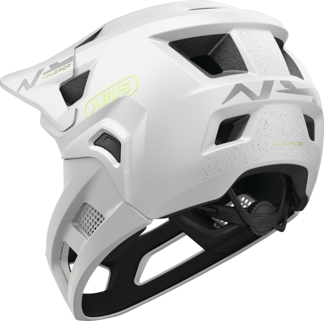 ABUS YOUDROP FF Junior MTB-kypärä Lemon Valkoinen