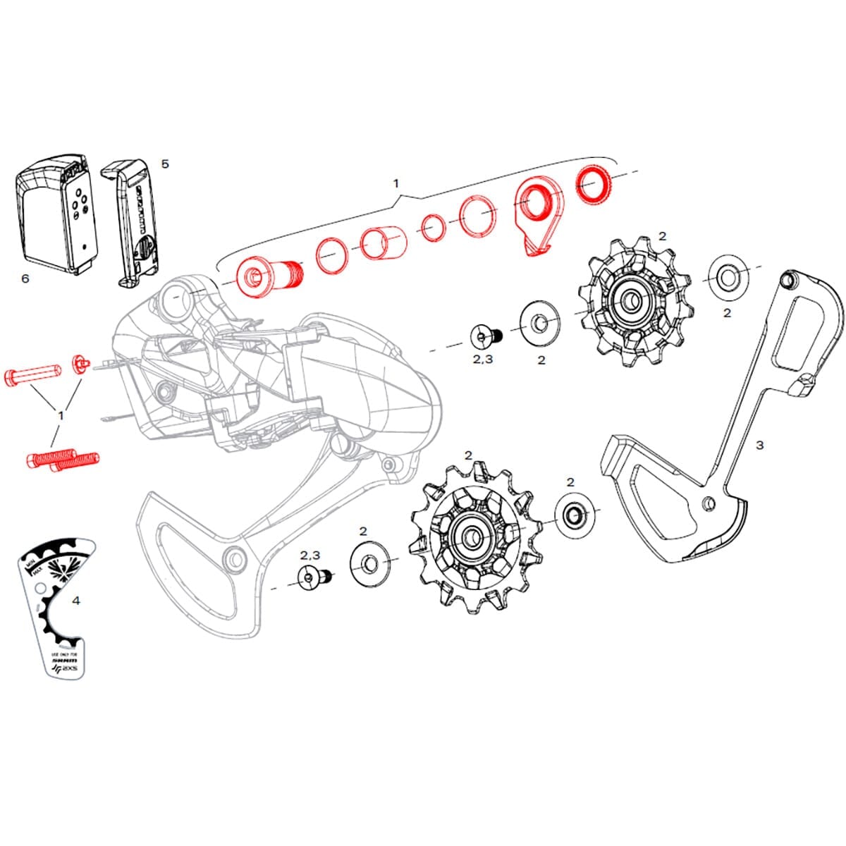 Kit Vis de Fixation et de Réglage pour Dérailleur Arrière SRAM XX1 Eagle AXS #11.7518.092.000