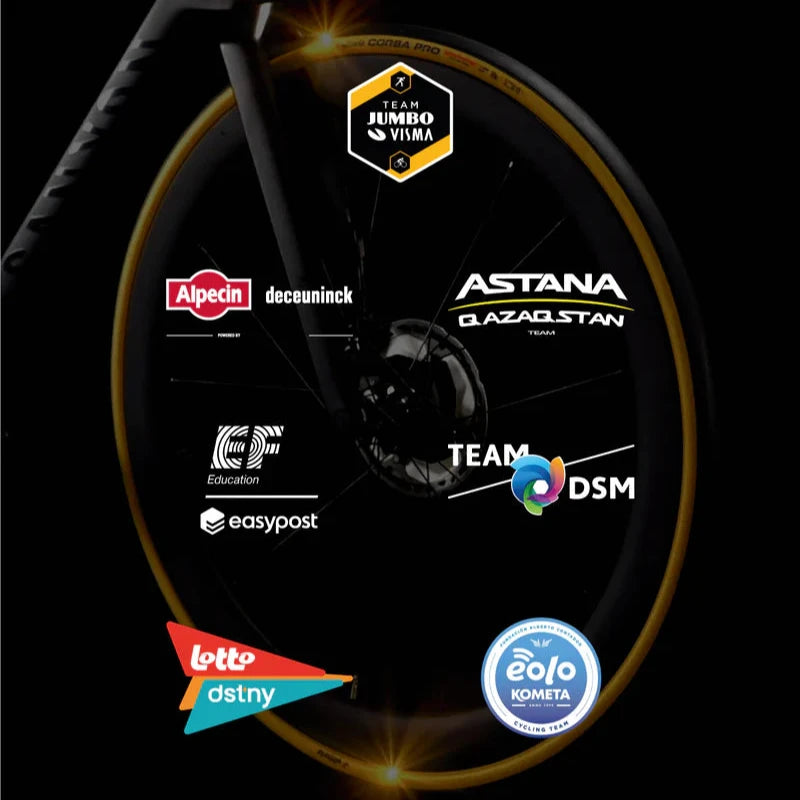 Pari VITTORIA CORSA PRO 700x28c renkaita. Tubeless Ready - Rajoitettu painos Gold