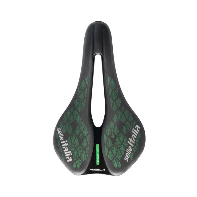 Satula SELLE ITALIA Model X GREEN SUPERFLOW LEAF L Rails Fec Vihreä/musta