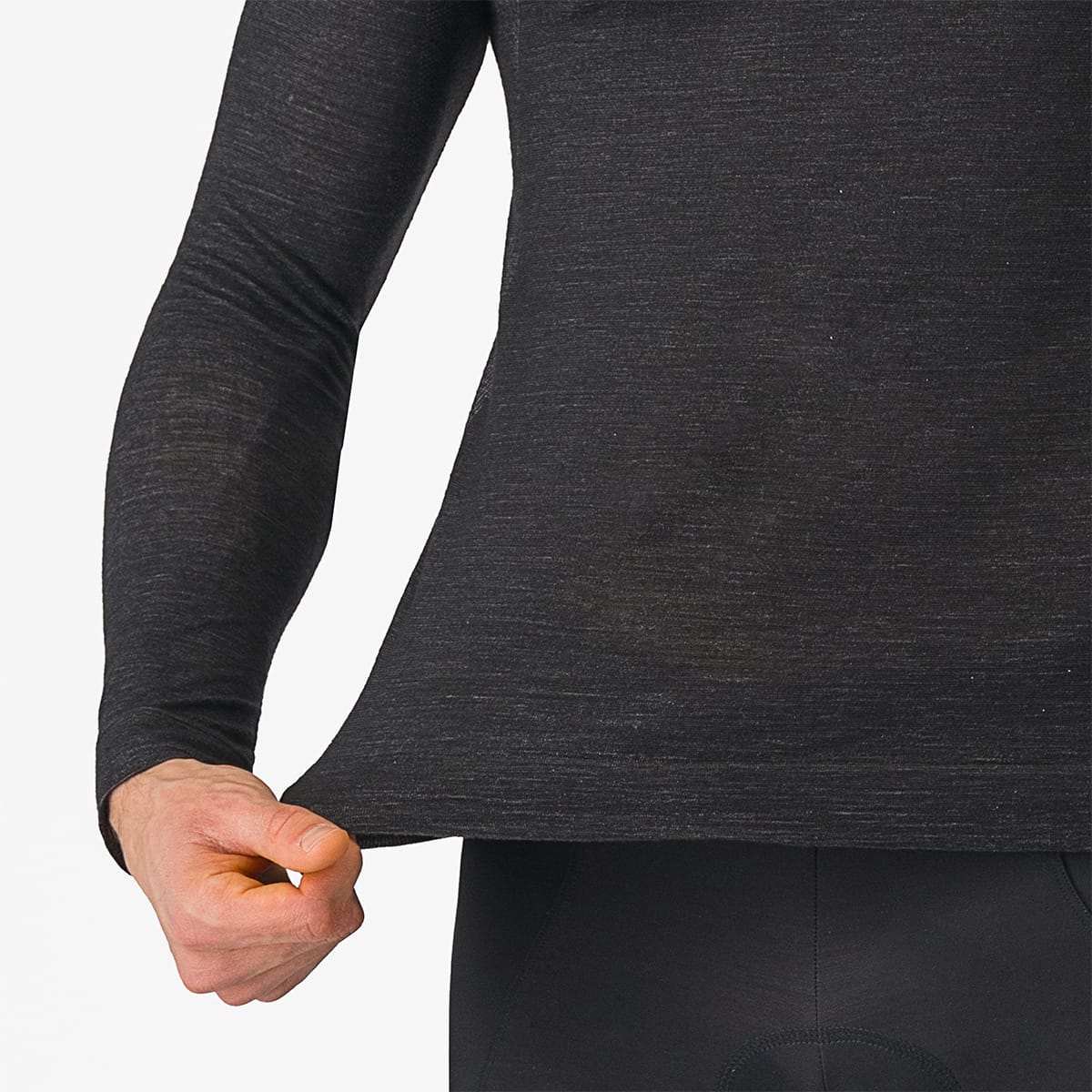 CASTELLI MERINO SEAMLESS pitkähihainen alusasu musta