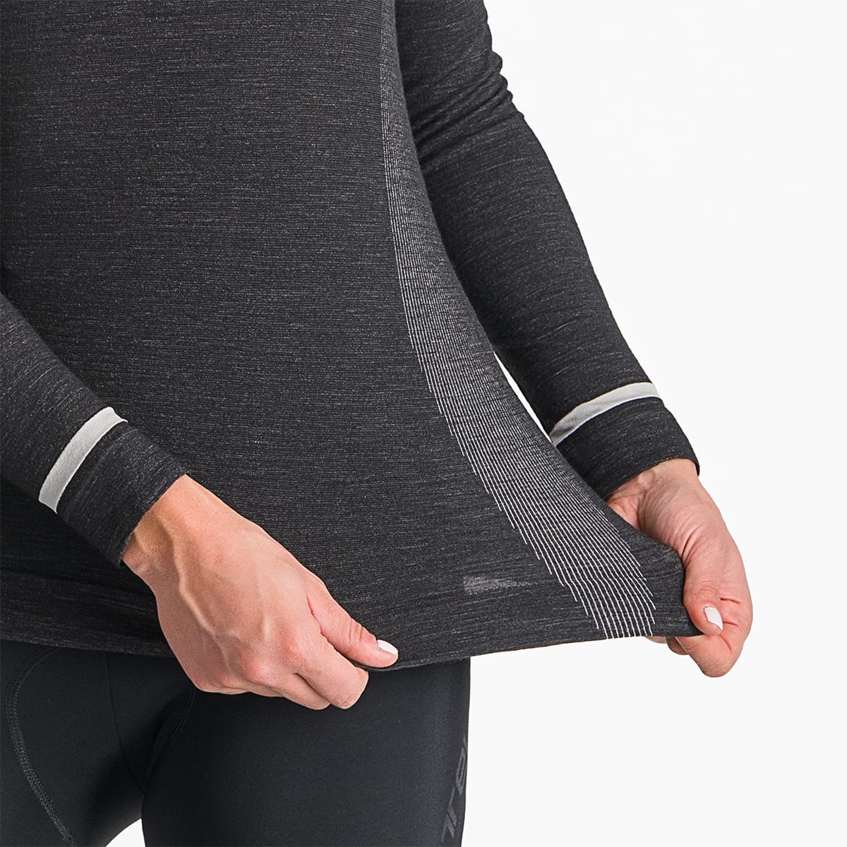 CASTELLI MERINO SEAMLESS Naisten pitkähihaiset alusvaatteet Musta