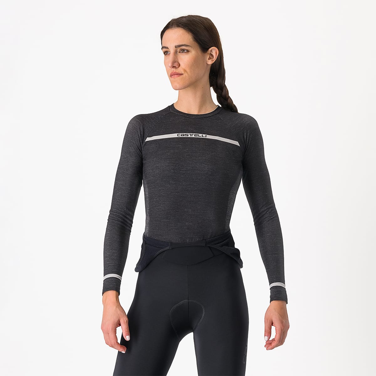 CASTELLI MERINO SEAMLESS Naisten pitkähihaiset alusvaatteet Musta