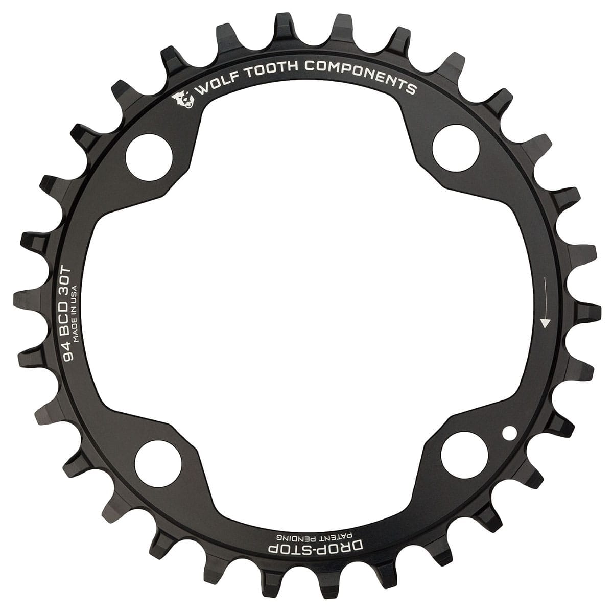 Plateau WOLF TOOTH 94 BCD 10/11V Sram X01/X1/GX/NX 4 Trous 94mm Noir