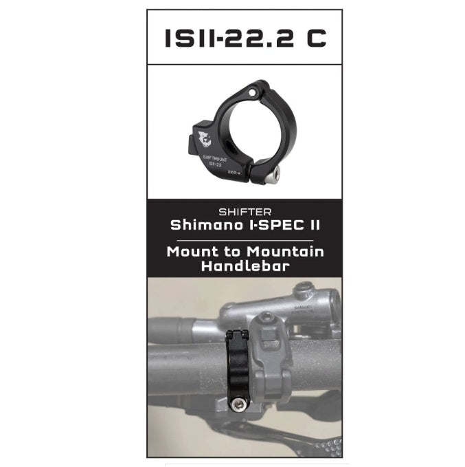 Asennussovitin WOLF TOOTH ShiftMount ISEV- 22 Shimano I-SPEC II Shifter > 22 mm ohjaustanko