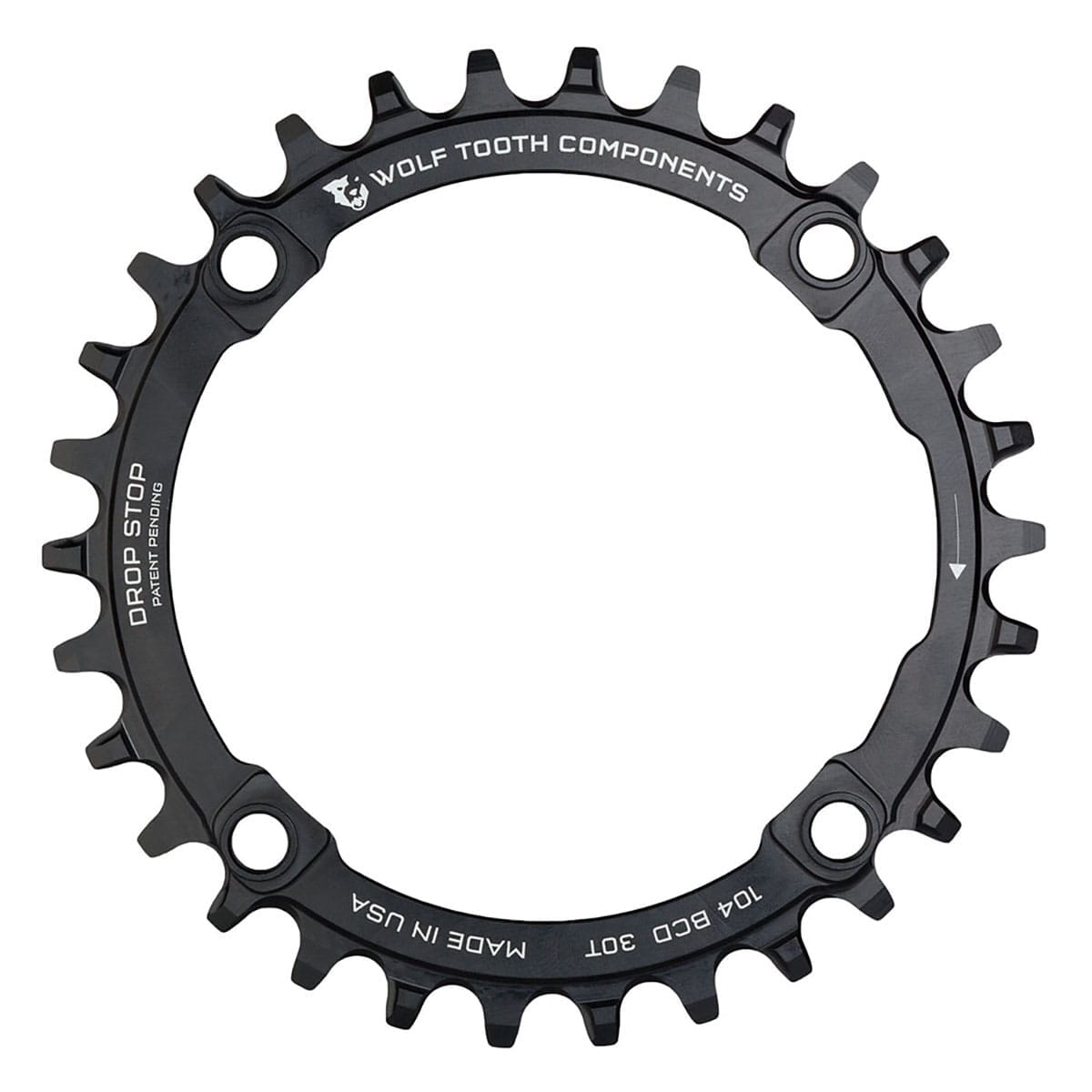 Plateau WOLF TOOTH 104 BCD 9/10/11/12V 4 Trous 104mm Noir