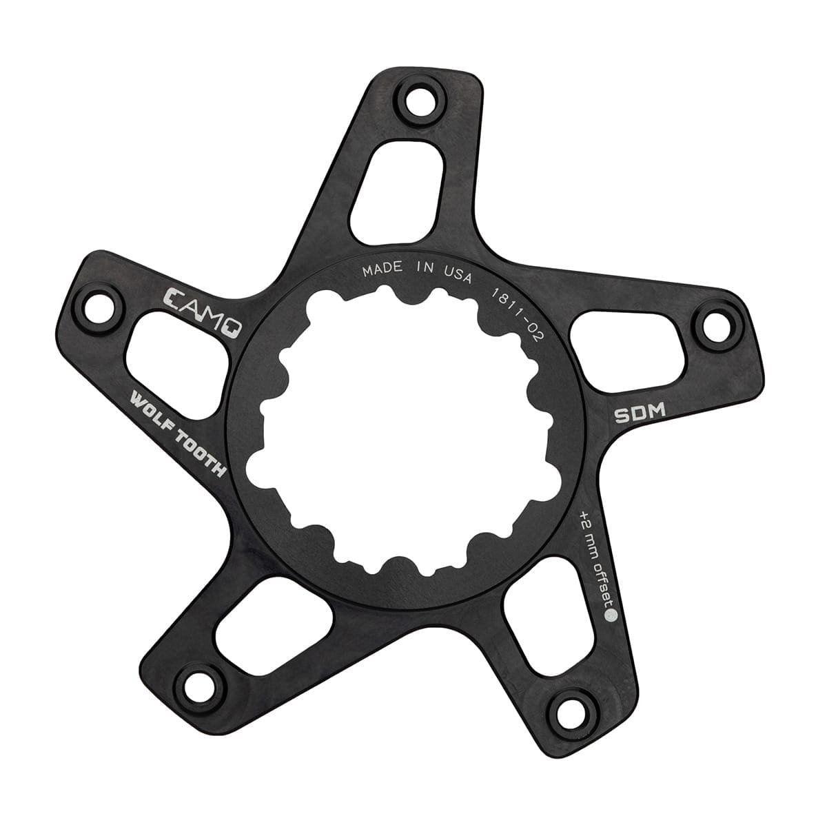 Étoile de Pédalier WOLF TOOTH CAMO Sram Offset 2mm Noir