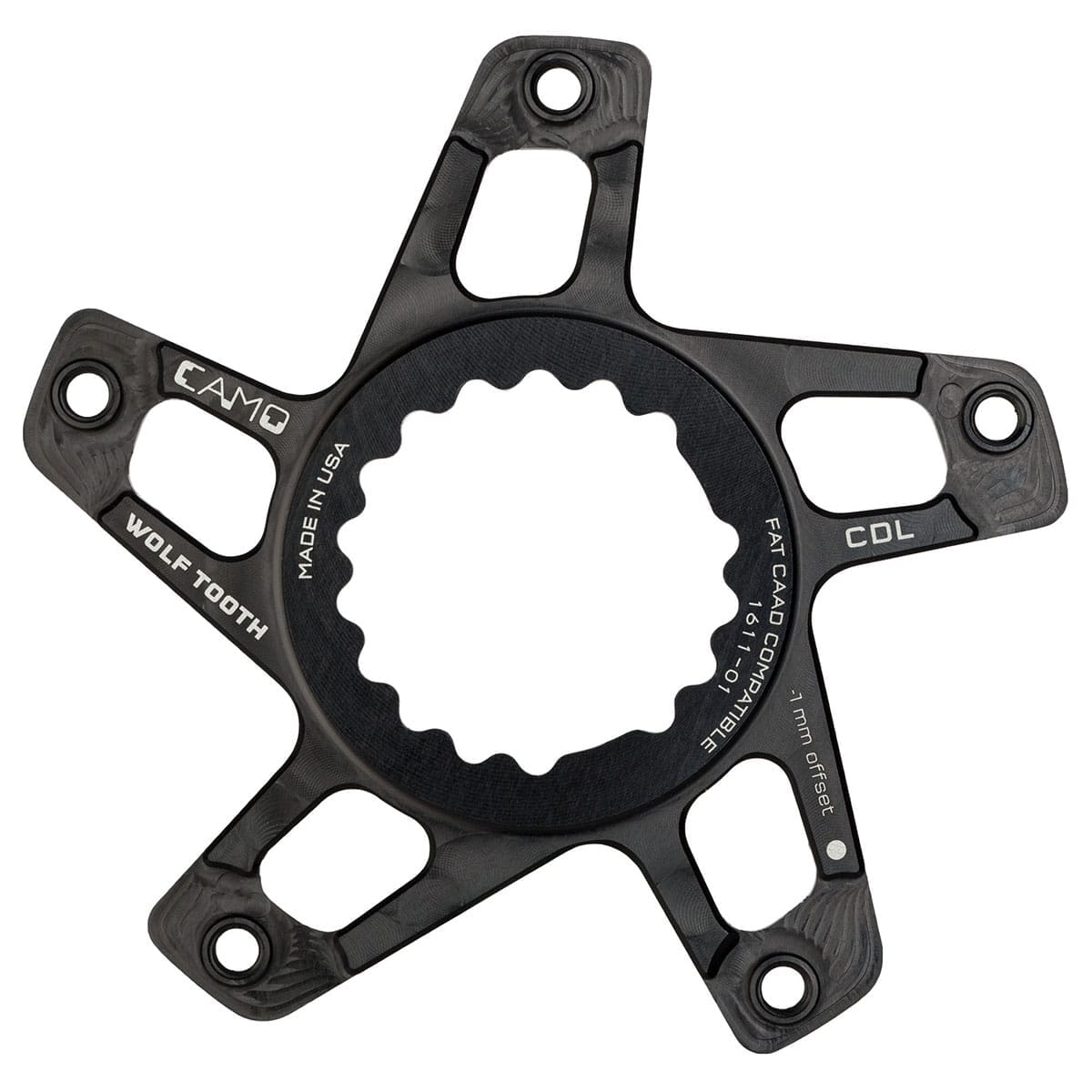 Étoile de Pédalier WOLF TOOTH CAMO M1 Cannondale Direct Mount Offset -1mm Noir