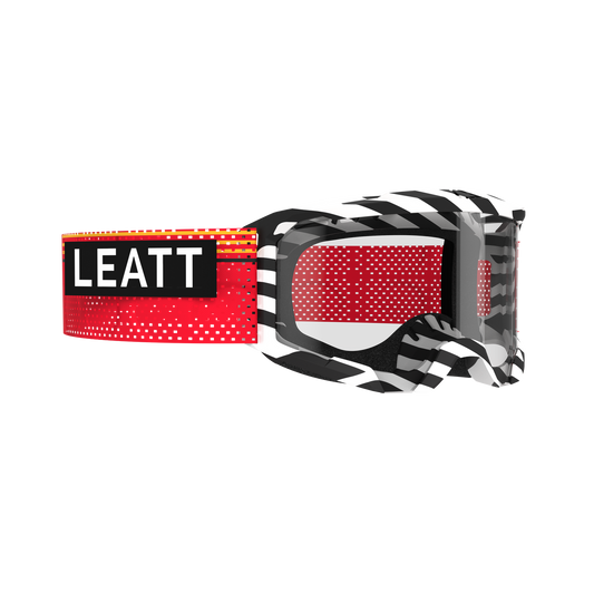 LEATT VELOCITY 4.0 MTB X-FLOW Stripe -suojalasit musta/valkoinen/punainen kirkas suojalasi