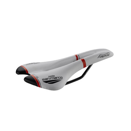 Satula SAN MARCO ASPIDE RACING OPEN FIT NARROW Rails Xsilite Valkoinen/Musta/Punainen