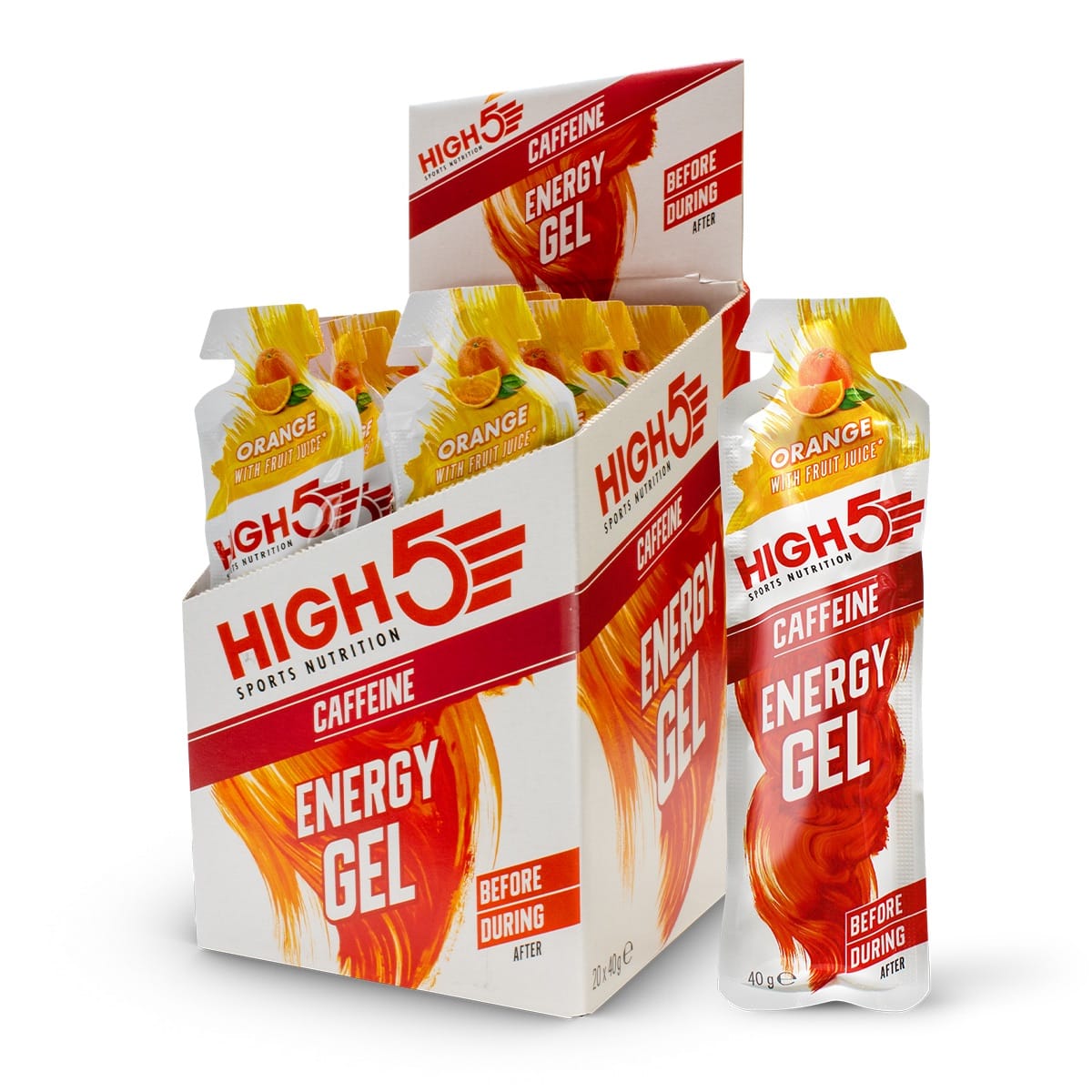 HIGH5 ENERGY GEL Caffeinen (40g) Oranssi (40g)