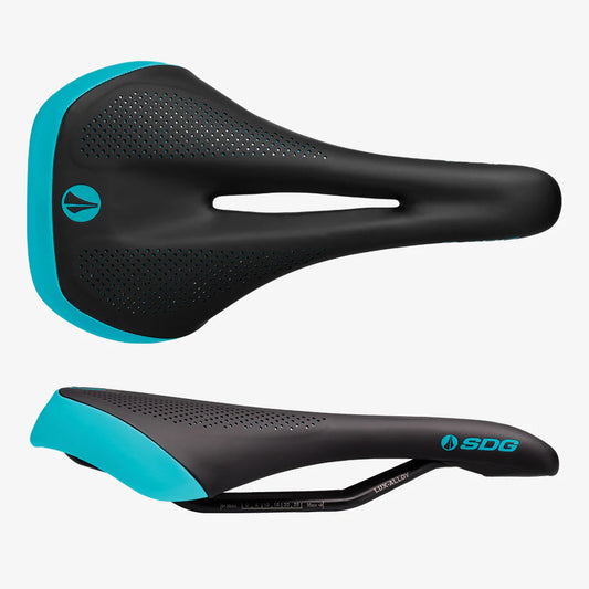 SDG ALLURE V2 Naisten satula-Lux Rails-Alloy Black/Turquoise (musta/turkoosi)