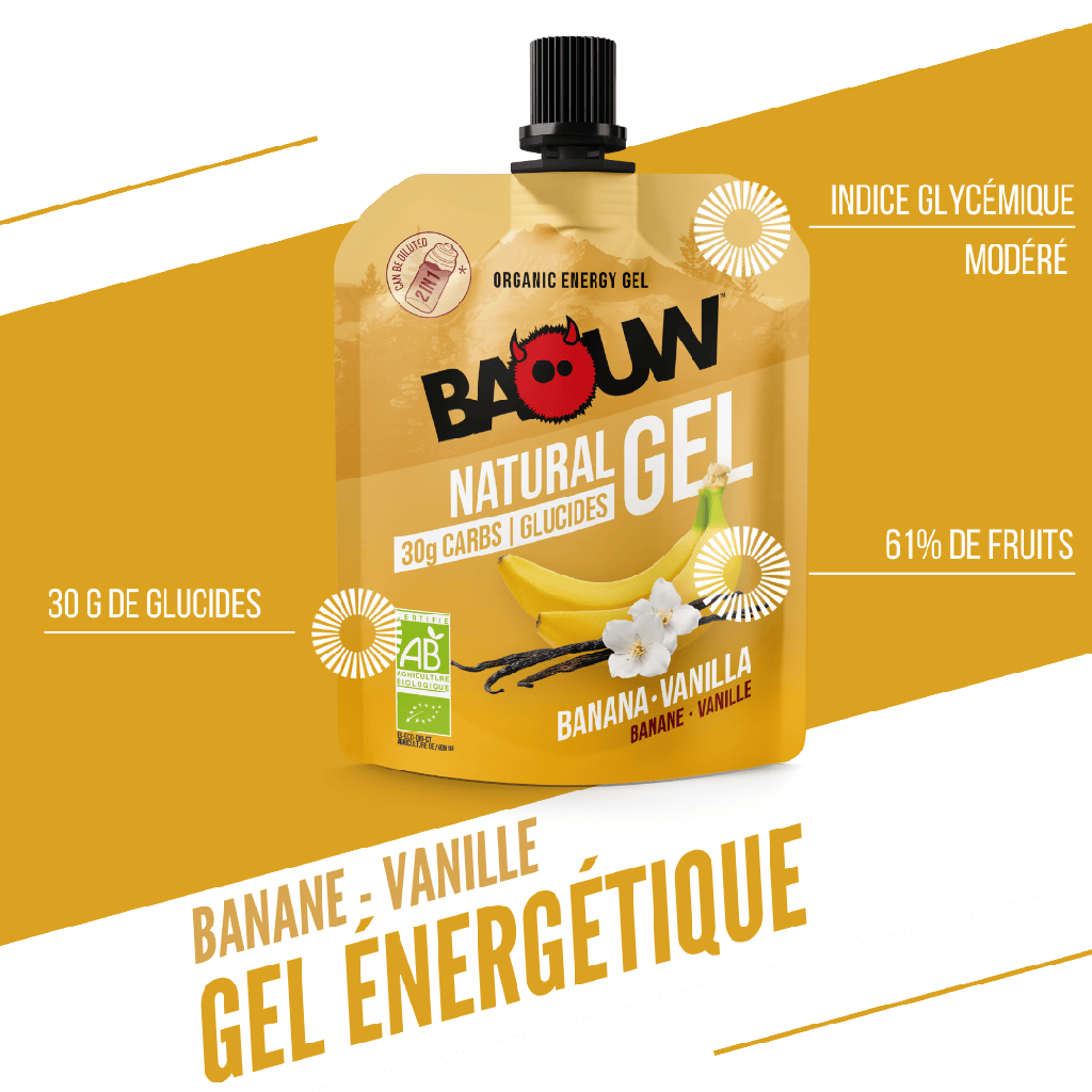 BAOUW ORGANIC Banaani-Vanilja energiageeli (85g)