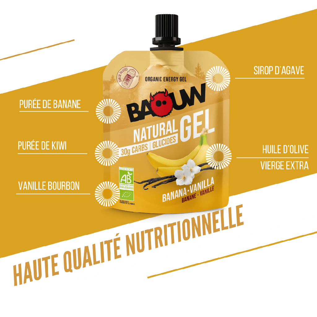 BAOUW ORGANIC Banaani-Vanilja energiageeli (85g)