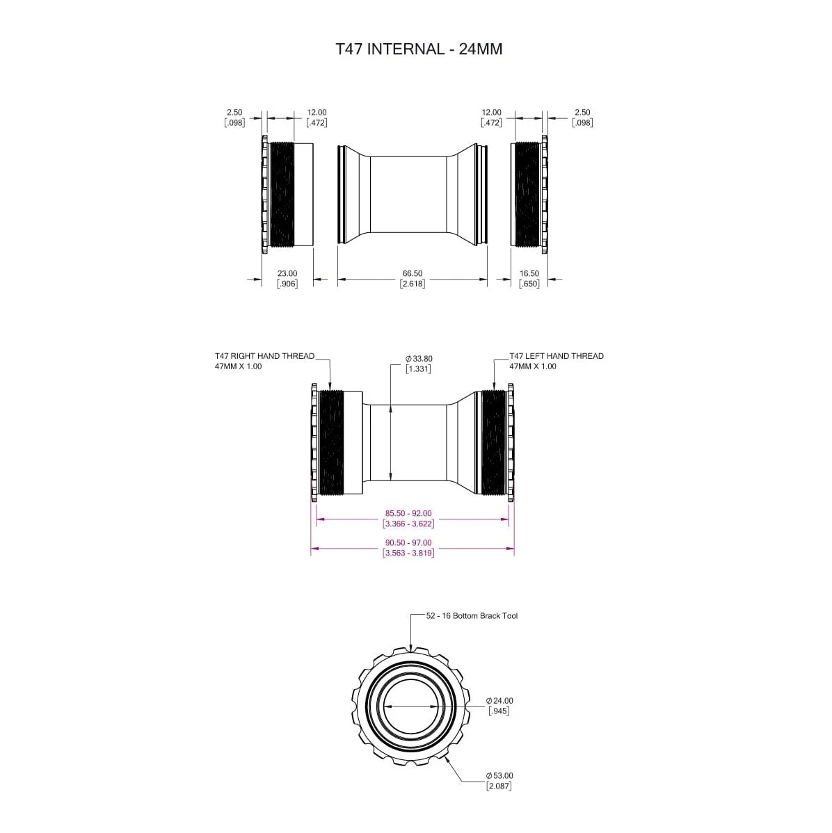 WOLFTOOTH T47 24mm oranssi kampiakseli