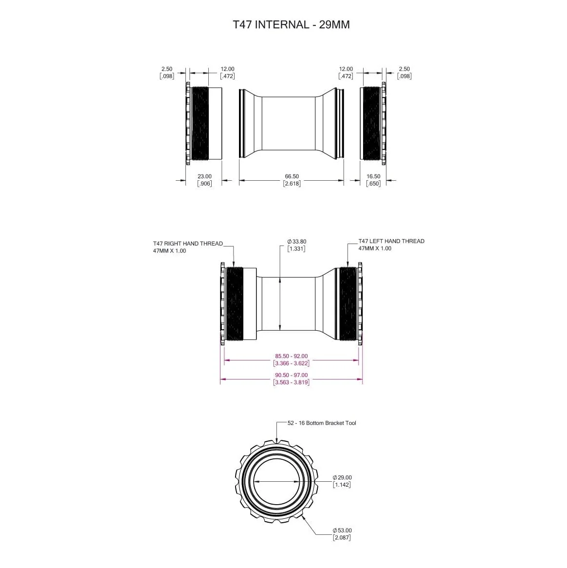 WOLFTOOTH T47 29mm SRAM DUB Orange kampiakseli WOLFTOOTH T47 29mm SRAM DUB Orange