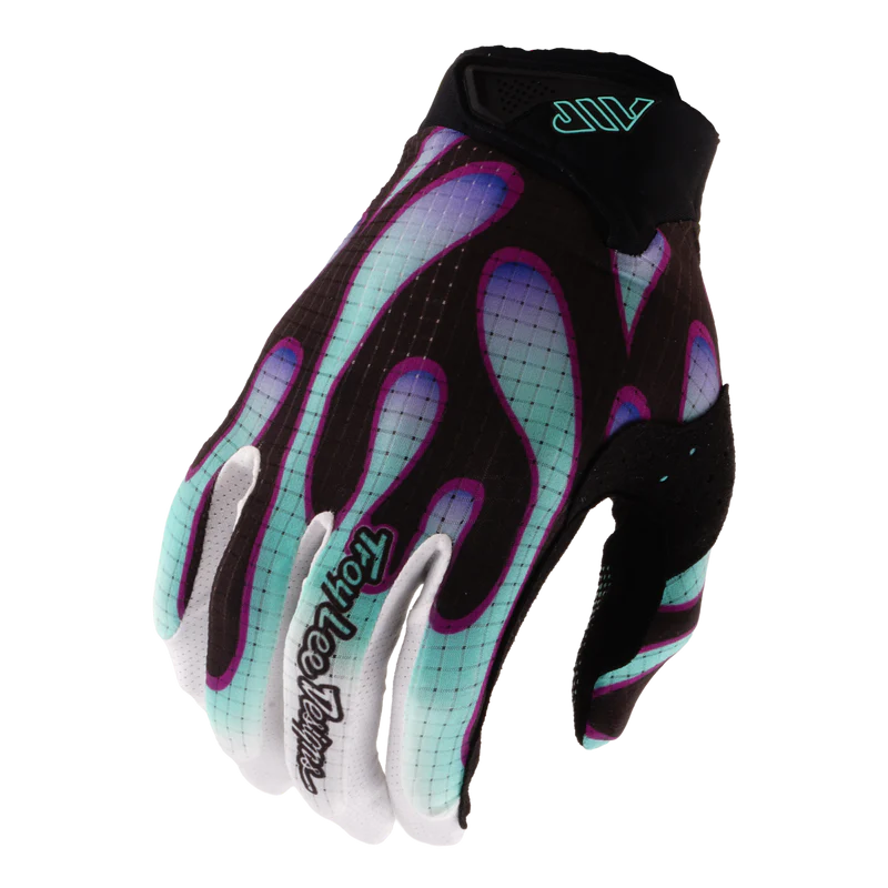 TROY LEE DESIGNS AIR OVERSPRAY Junior Hanskat Musta/Real Teal