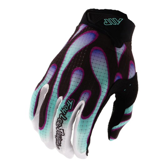 TROY LEE DESIGNS AIR OVERSPRAY Junior Hanskat Musta/Real Teal