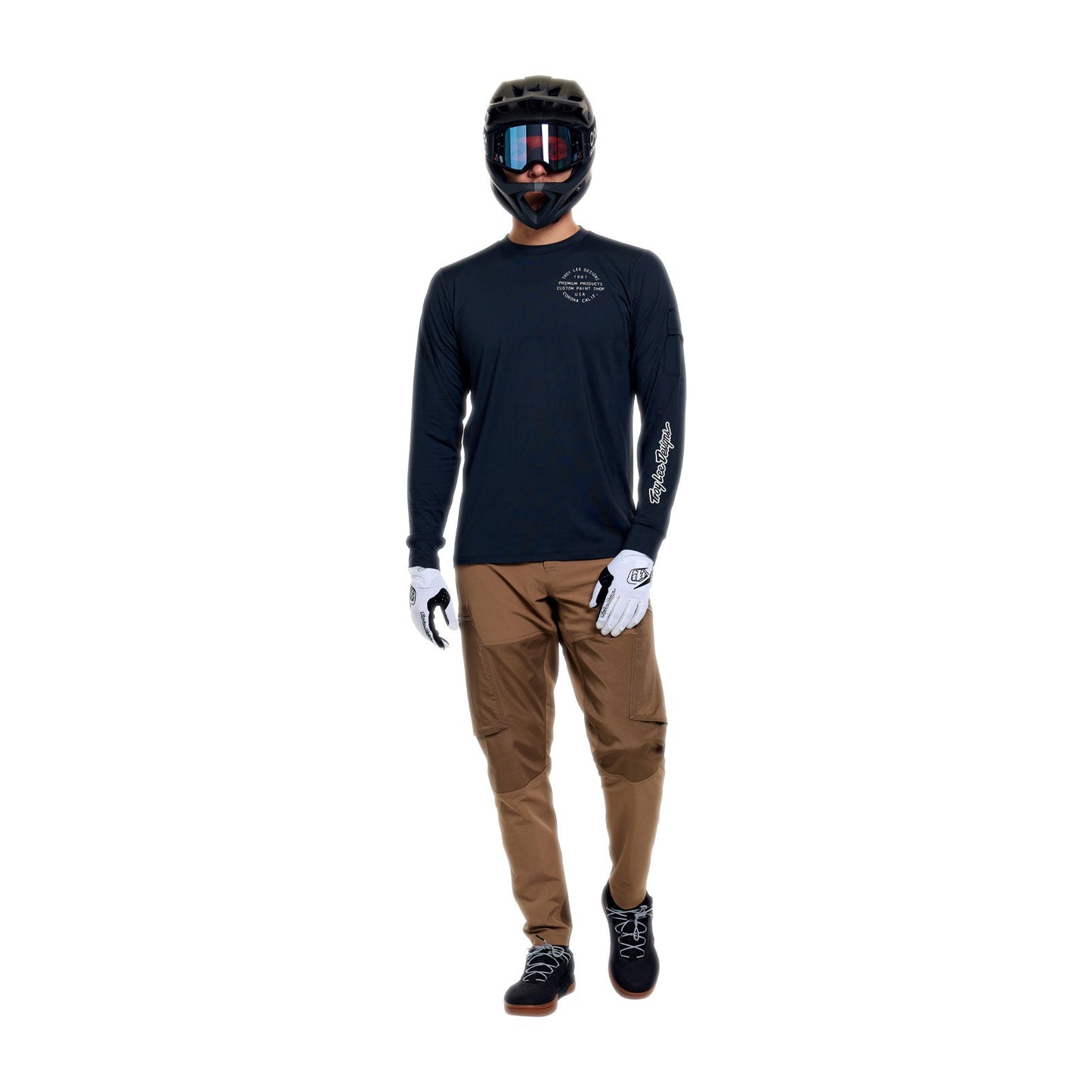 TROY LEE DESIGNS RUCKUS RIDE PRESSED pitkähihainen hiilipintainen Jersey