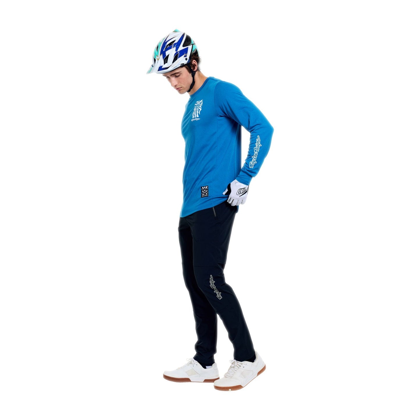 TROY LEE DESIGNS SKYLINE RIDE ONE EYE AERO Jersey pitkähihainen sininen