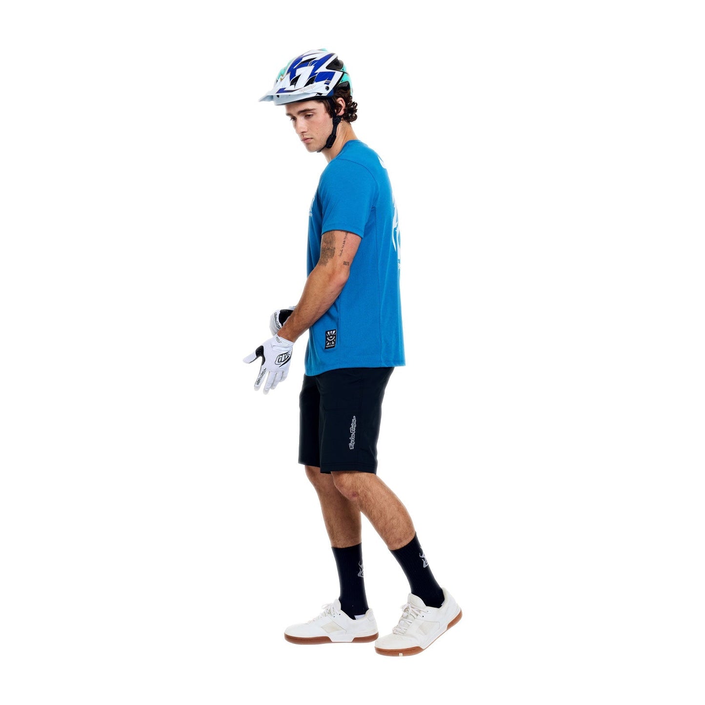 TROY LEE DESIGNS SKYLINE RIDE ONE EYE AERO Jersey Lyhythihainen Sininen