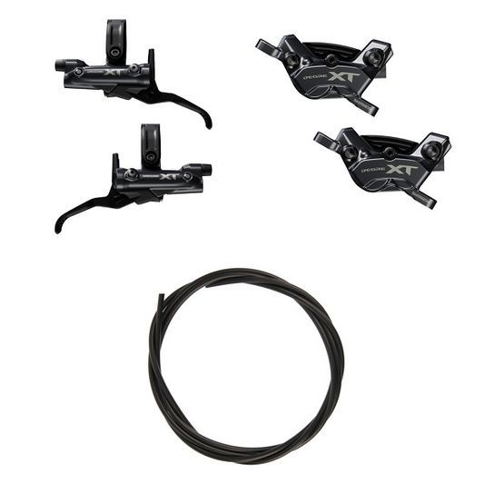 Pari SHIMANO XT M8220 Enduro 4-mäntäisiä jarruja.
