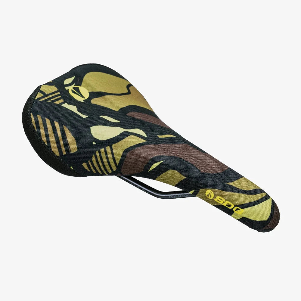 Satula SDG BEL-AIR V3 TERRA FIRMA Rails Lux Alloy Camo Keltainen