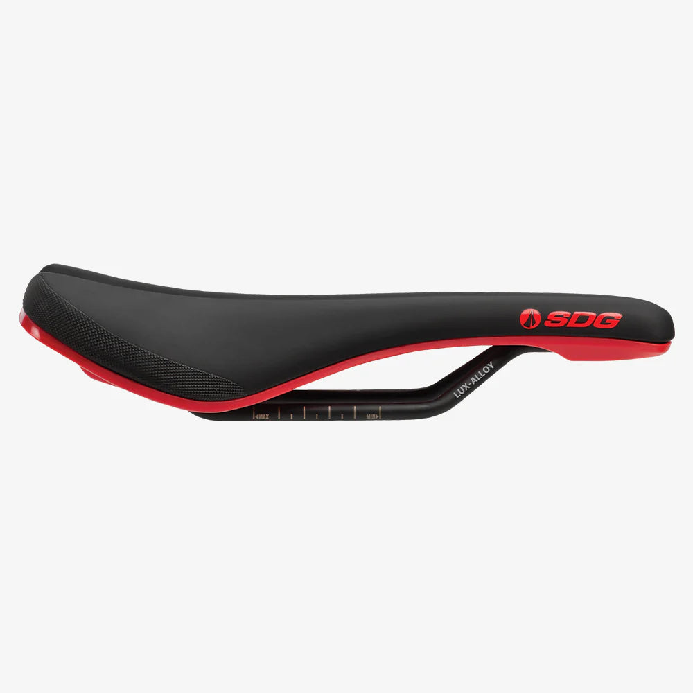 SDG BEL-AIR V3 Rails Lux Alloy -satula musta/punainen