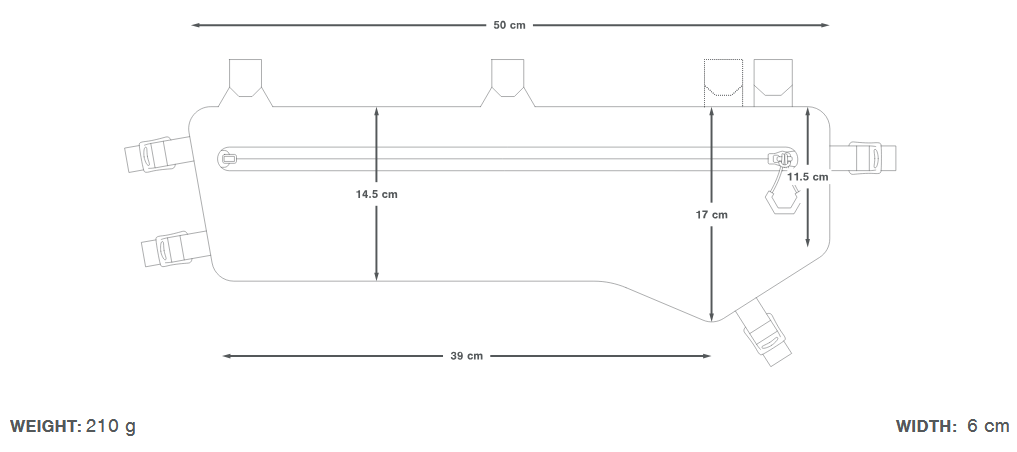 Runkolaukku APIDURA EXPEDITION TALL FRAME PACK 6.5 L Musta