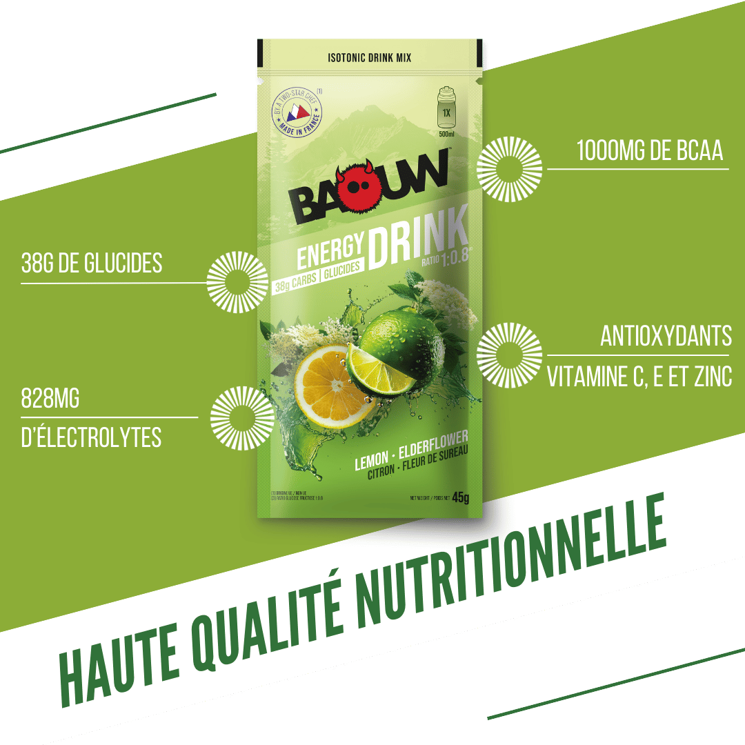 BAOUW ISOTONIC energiajuoma (45g) Lime/Elderflower)