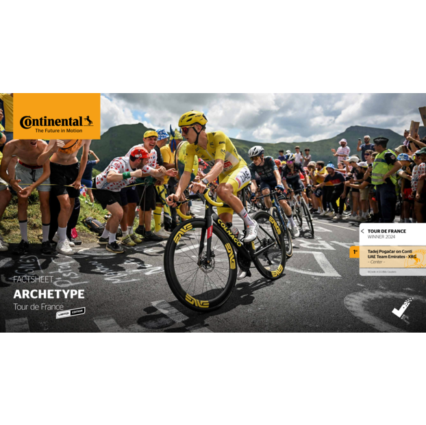 CONTINENTAL ARCHETYPE TDF 2025 700x30c Tubeless Ready Musta rengas - rajoitettu erä