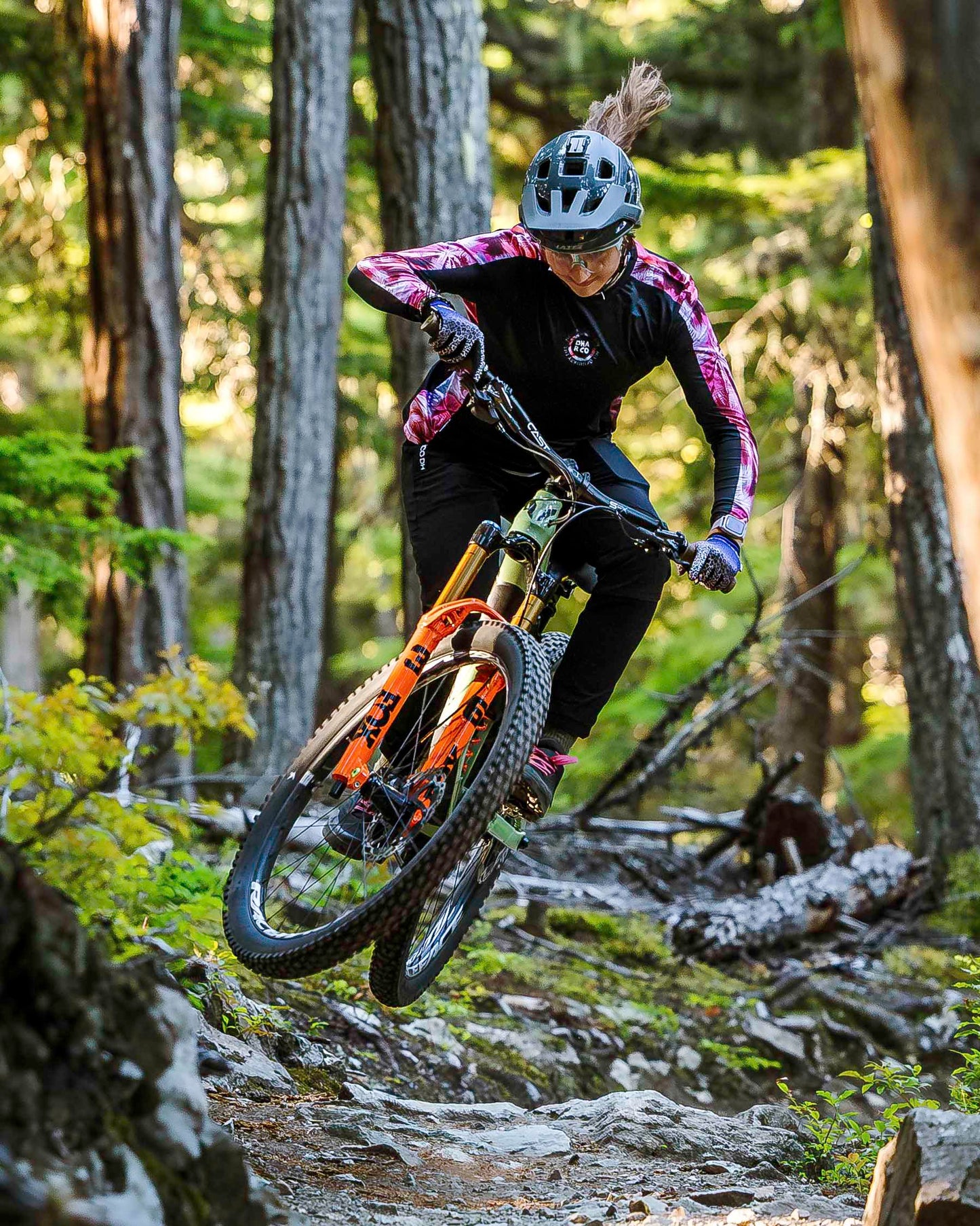 Naisten DHARCO RACE NEBULA pitkähihainen trikoo musta/vaaleanpunainen