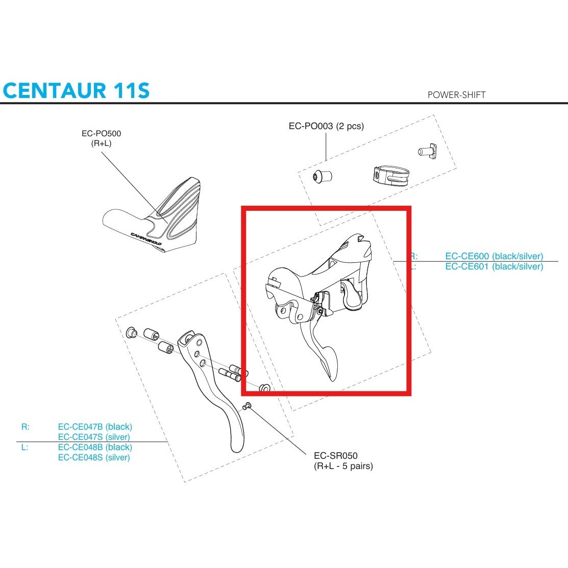 CAMPAGNOLO CENTAUR 11V Oikea vaihteenvaihtajan runko 2018 vannejarrut
