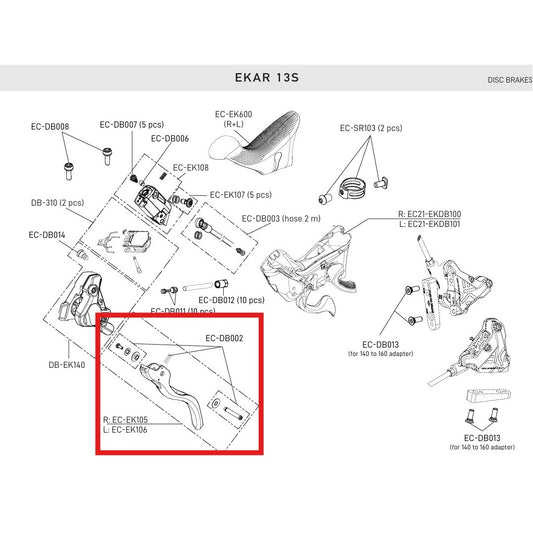 VASEMMANPUOLEINEN JARRUVIPU CAMPAGNOLO EKAR 13V DISC