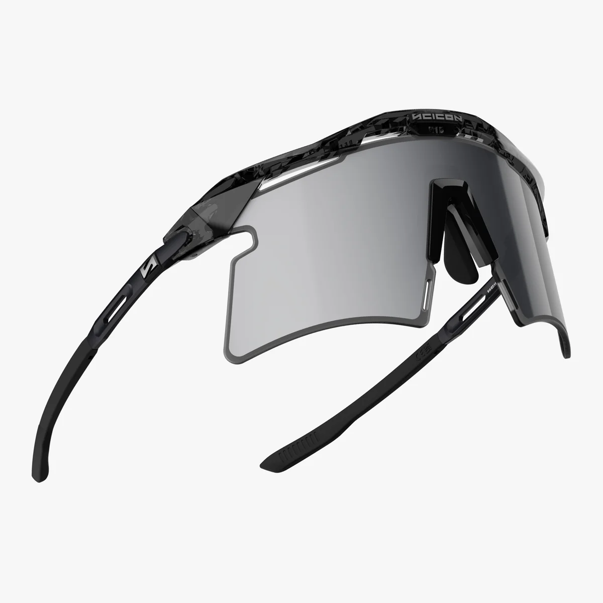 SCICON AEROSHADE 2.0 TITANIUM -lasit Musta kristalli kiiltävä multimirror hopea + vaaleanpunainen linssi