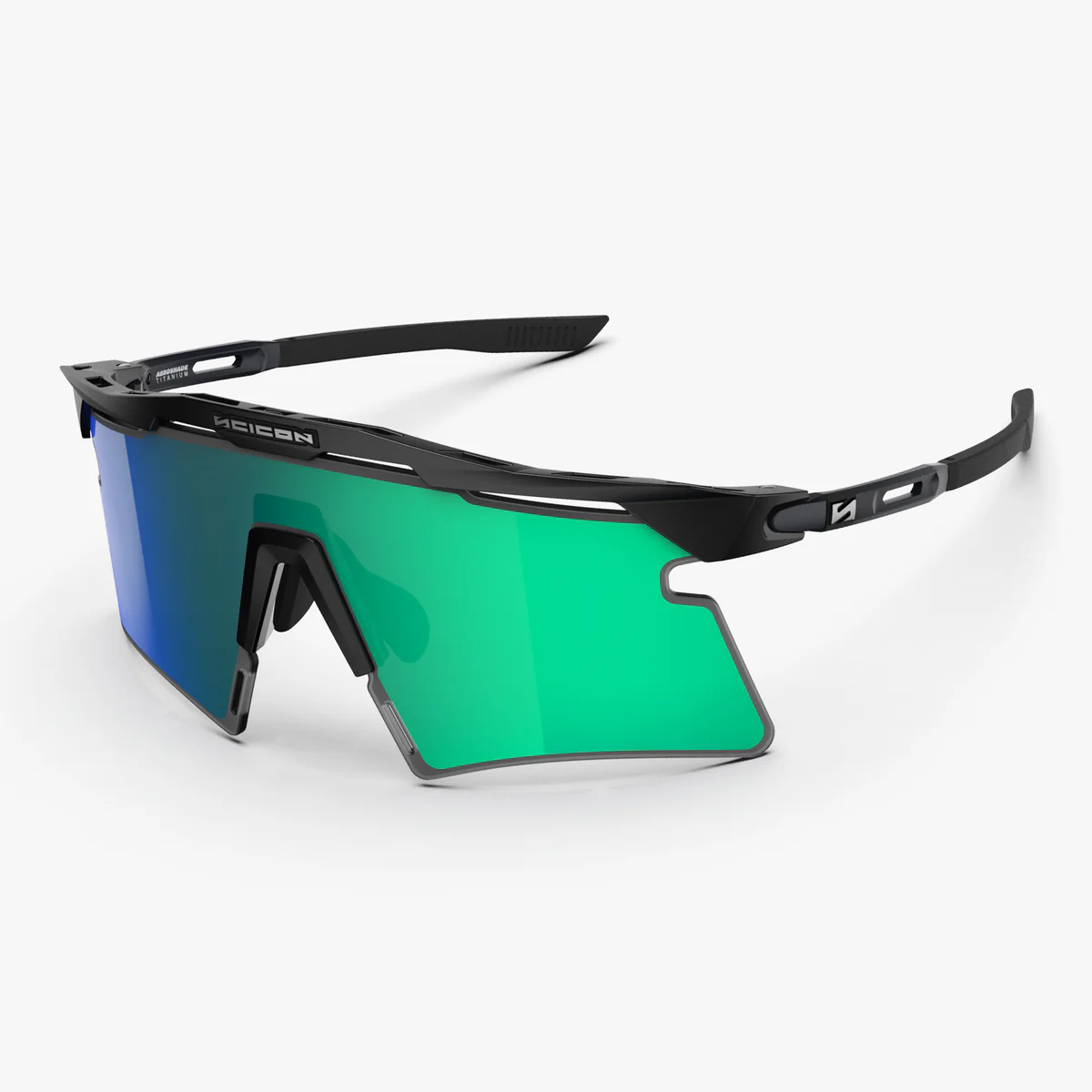 SCICON AEROSHADE 2.0 TITANIUM -lasit Musta matta moniteholinssi Sininen vihreä + vaaleanpunainen lasi
