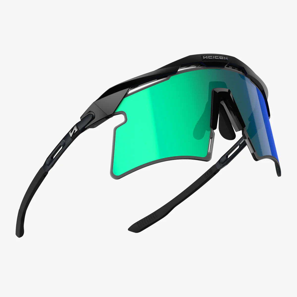 SCICON AEROSHADE 2.0 TITANIUM -lasit Musta matta moniteholinssi Sininen vihreä + vaaleanpunainen lasi