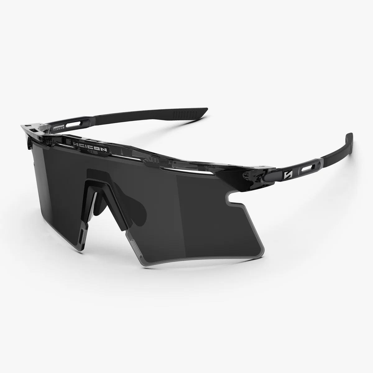 Silmälasit SCICON AEROSHADE 2.0 TITANIUM Musta Crystal Gloss Lens Smoke Black + Pinkki